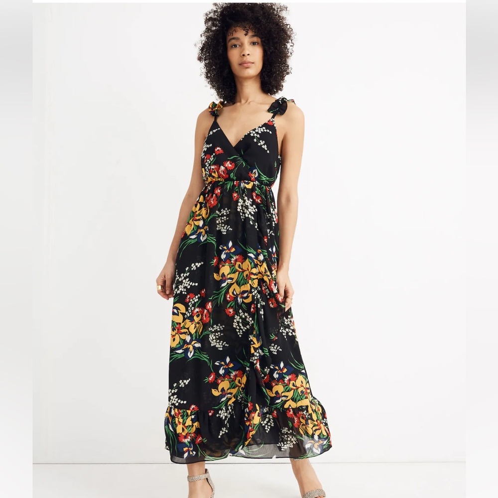 Madewell Ruffle Strap Wrap Dress Orchid Bouquet Size 10